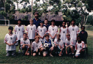 A middle school soccer team at the old SIS